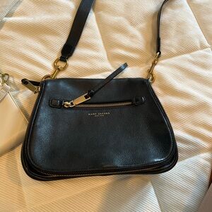 Marc Jacobs Black Crossbody Bag with Gold Accents